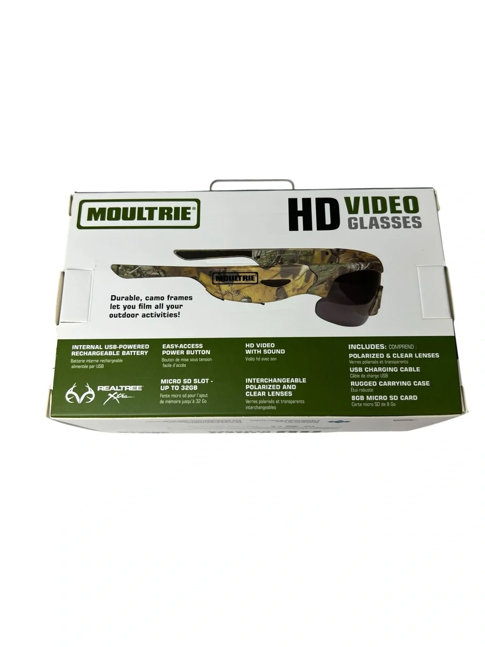 Moultrie HD Video Glasses - Camo Frame with Dark Lenses